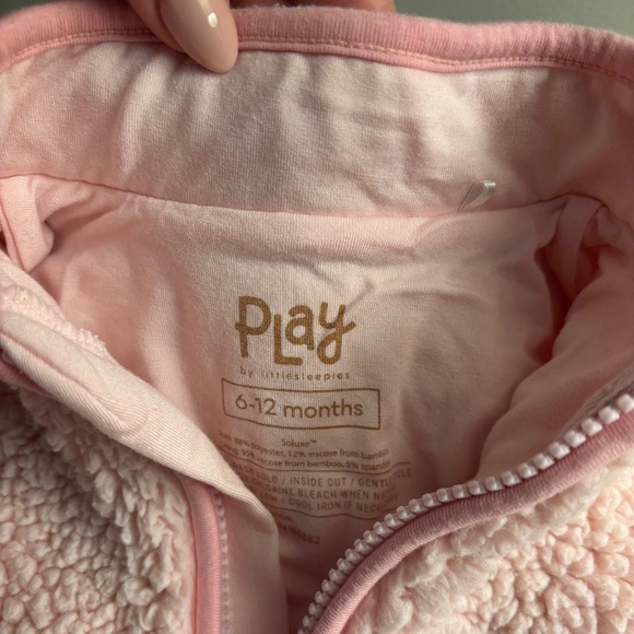 Little Sleepies  Prima Pink Sherpa Zip Jacket - 6-12 months - Picture 2 of 4